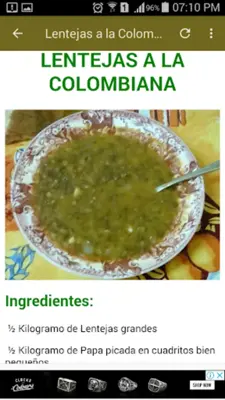 Recetas con Lentejas android App screenshot 2